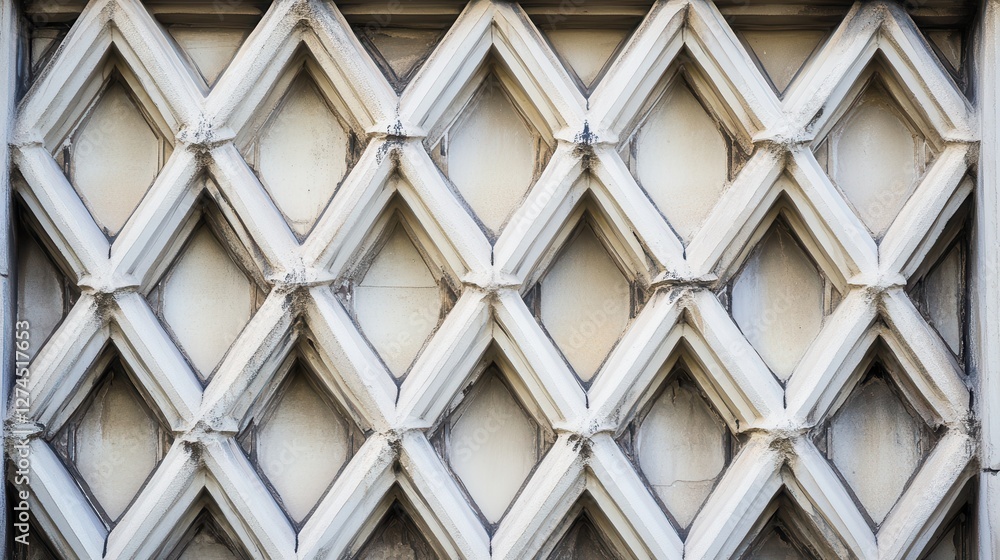Poster ornate geometric pattern of cream-colored honeycomb design with a textured surface for architecture 