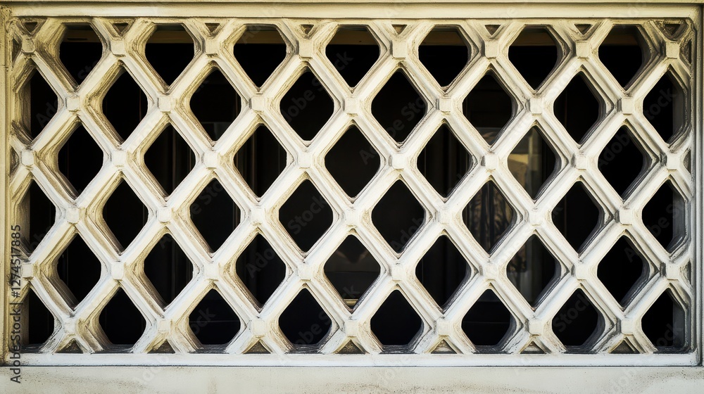 Poster decorative architectural panel with intricate diamond lattice pattern in muted tones showcasing eleg