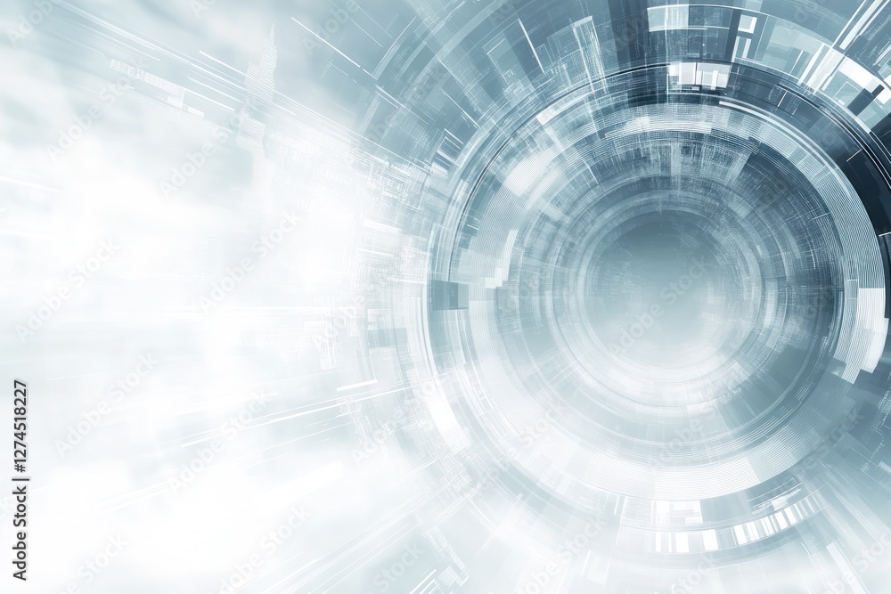 Poster abstract futuristic design with circular patterns