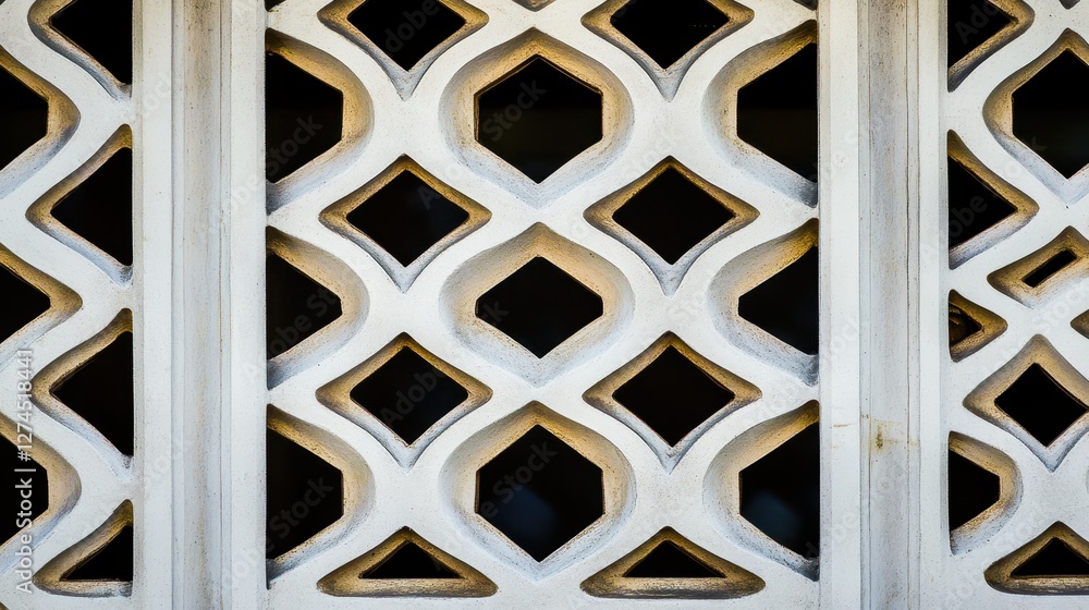 Aufkleber intricate geometric design of traditional architectural elements with decorative patterns and shadow