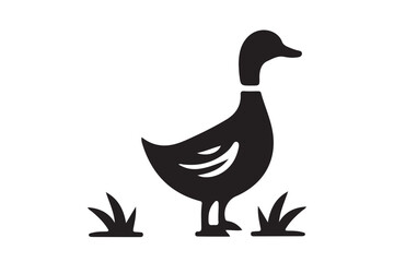 Duck icon silhouette with white background.03