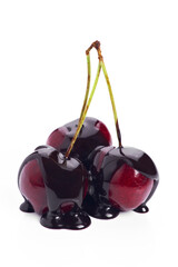 Cherries coated in rich chocolate create a tempting dessert display