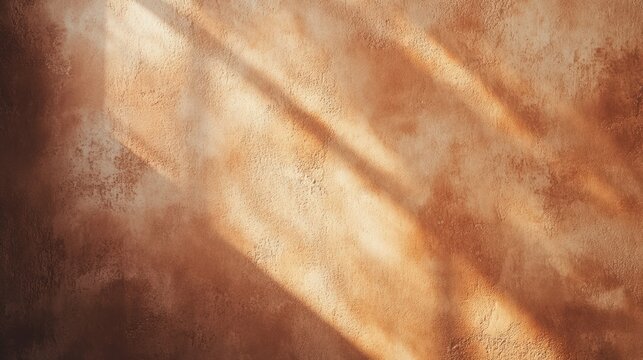 Terracotta wall texture background  with natural imperfections, warm lighting and organic sun shades, minimalistic modernism architecture background