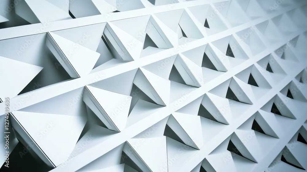 Poster geometric paper texture with a three-dimensional effect showcasing clean lines and innovative design