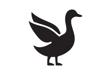Duck icon silhouette with white background.04