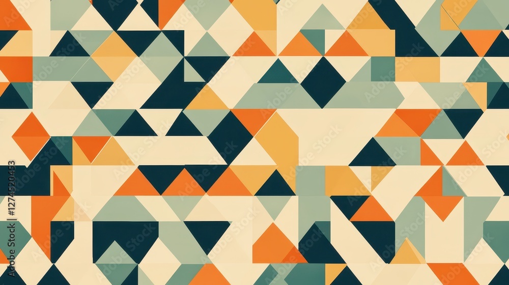 Poster abstract geometric background design featuring colorful triangles and diamonds in unique arrangement