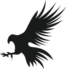 Print Silhouette style eagle logo illustration vector
