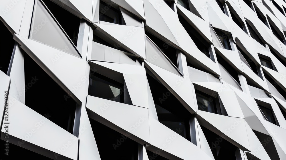 Fototapete abstract modern architecture with unique geometric facade and angular windows creating an eye-catchi