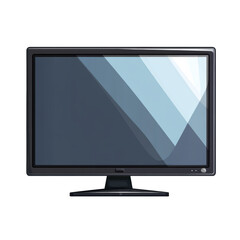 Fototapeta premium Modern television on stand reflecting bright light