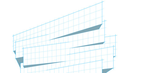 Modern Architectural Wireframe. Futuristic Skyscraper Perspective