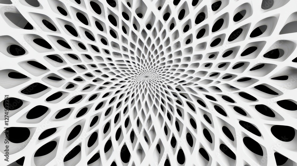 Fototapete abstract white pattern with dynamic lines creating a visually stunning sense of movement and depth i