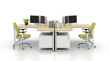 Modern office workstations, empty