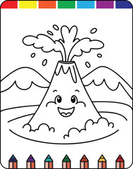 Simple and Easy Earthquake Coloring Sheet for Preschool and Kindergarten Students, Printable Earthquake Illustration for Kids Educational and Entertaining Coloring Page