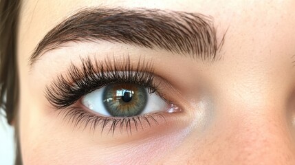 Obraz premium Perfectly shaped eyebrows and long curled eyelashes in high detail