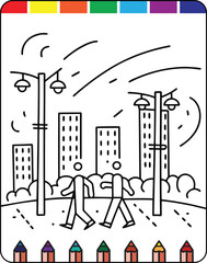 Simple and Easy Earthquake Coloring Sheet for Preschool and Kindergarten Students, Printable Earthquake Illustration for Kids Educational and Entertaining Coloring Page