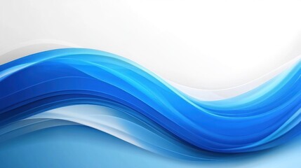 Naklejka premium Smooth blue waves flowing across a white background