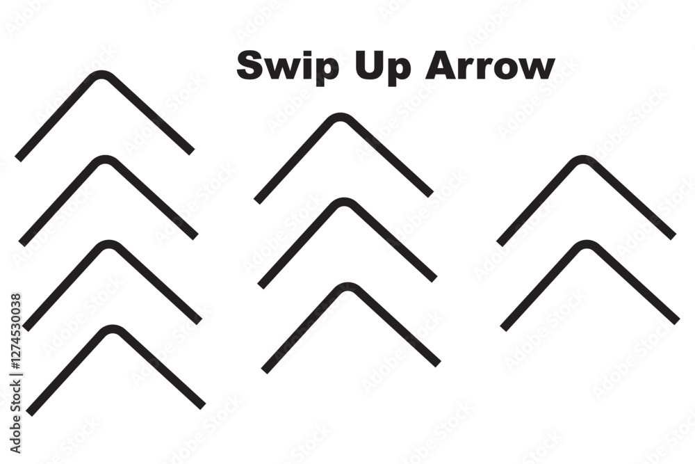 Poster swipe up, set of buttons for social media. arrows, buttons and web icons for advertising and marketi