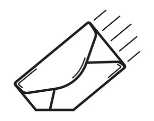 Email send message icon. Symbol for fast mail delivery. Black and white message icon. Envelope logo on a white background. Message symbol. Email sign. EPS 10. Vector illustrations