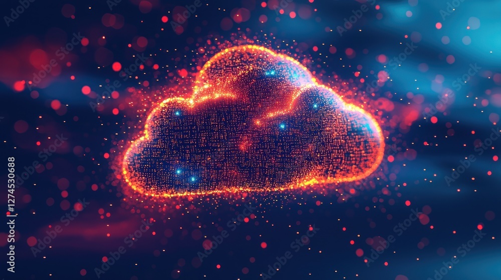 Poster digital cloud computing network: innovative technology, data storage, and server infrastructure
