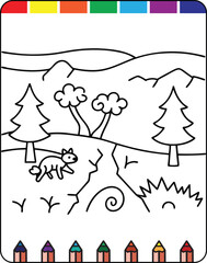 Simple and Easy Earthquake Coloring Sheet for Preschool and Kindergarten Students, Printable Earthquake Illustration for Kids Educational and Entertaining Coloring Page