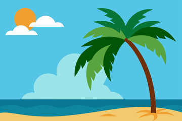 tropical island with palm trees