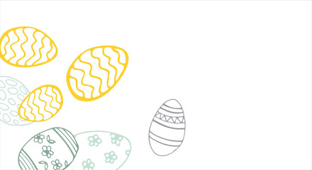 Frame made of elements for Easter. Traditional Easter elements. Vector illustration. Traditional easter ornament. Happy easter. Hand-drawn. Vector illustration.