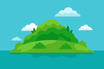landscape with mountains and clouds