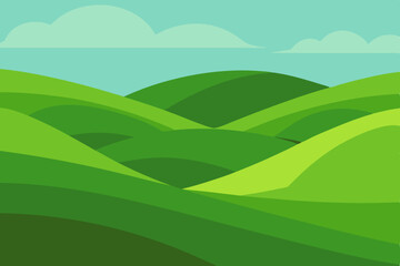 Obraz premium landscape with green hills