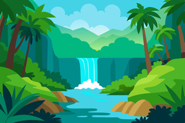 tropical island with palm trees