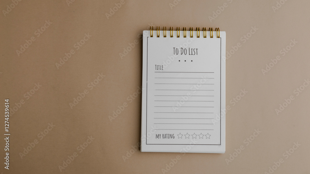 Poster a minimalist to-do list notepad on a neutral background, ready for planning and organizing tasks.