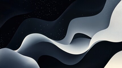 Obraz premium Abstract Gradient Waves and Starry Night Background for Modern Design