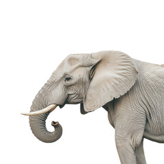 Obraz premium Majestic African elephant in textured lifelike portrait on white