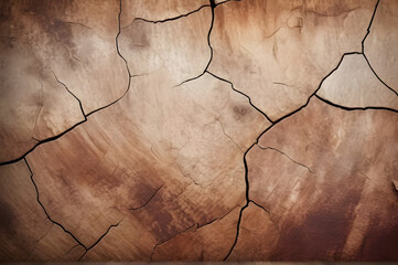 Dry cracked earth texture showcasing the effects of drought at midday in a natural landscape environment