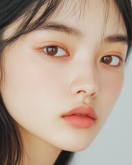 close up portrait of a young woman