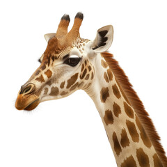 Obraz premium Elegant adult giraffe portrait in serene studio setting