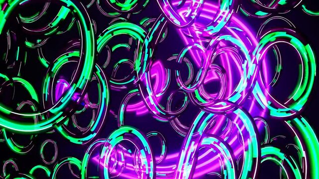 Vibrant Digital Mosaic Enchanted Neon Loops