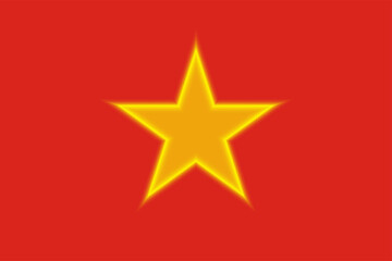 Flag of the Socialist Republic of Vietnam. Vector illustration.  Glow effect concept.
