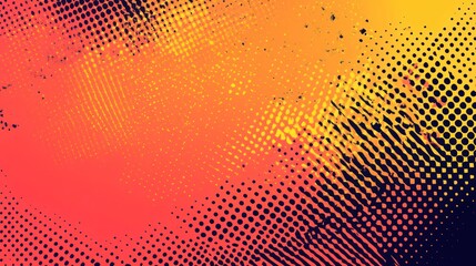 Abstract Halftone Orange and Yellow Gradient Background