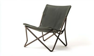 Stylish foldable chair with a strong metal frame, offering a compact and practical seating option