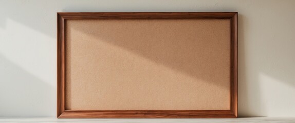 Fototapeta premium Simple Cork Bulletin Board Framed with a Beautiful Wooden Frame.