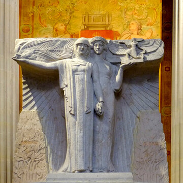Paris, France. Europe. Art Deco memorial at the Pantheon.