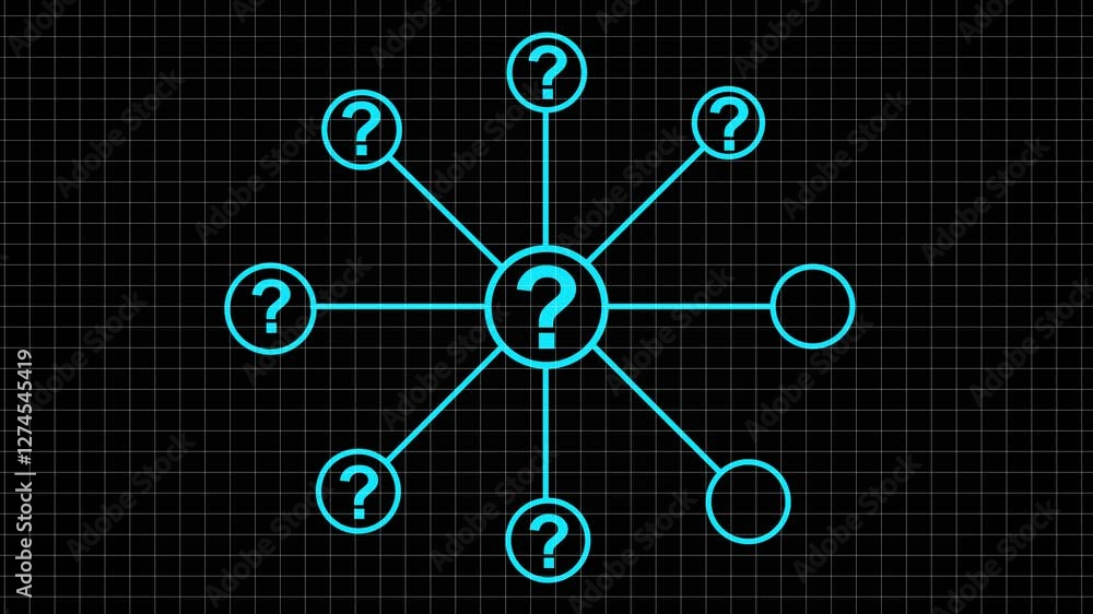 Poster business question mark icon animation. question mark for creative thinking idea and problem solving 