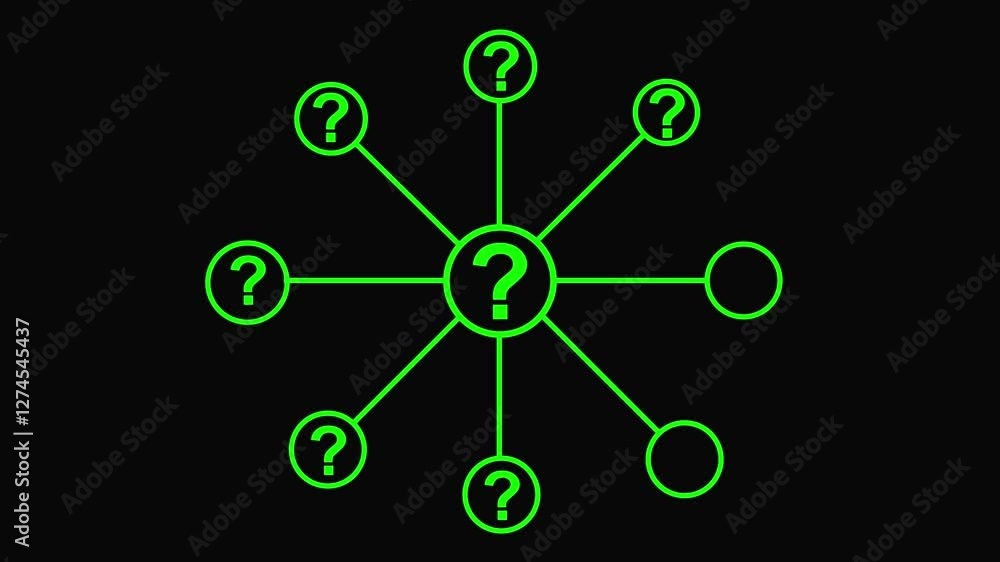 Poster business question mark icon animation. question mark for creative thinking idea and problem solving 