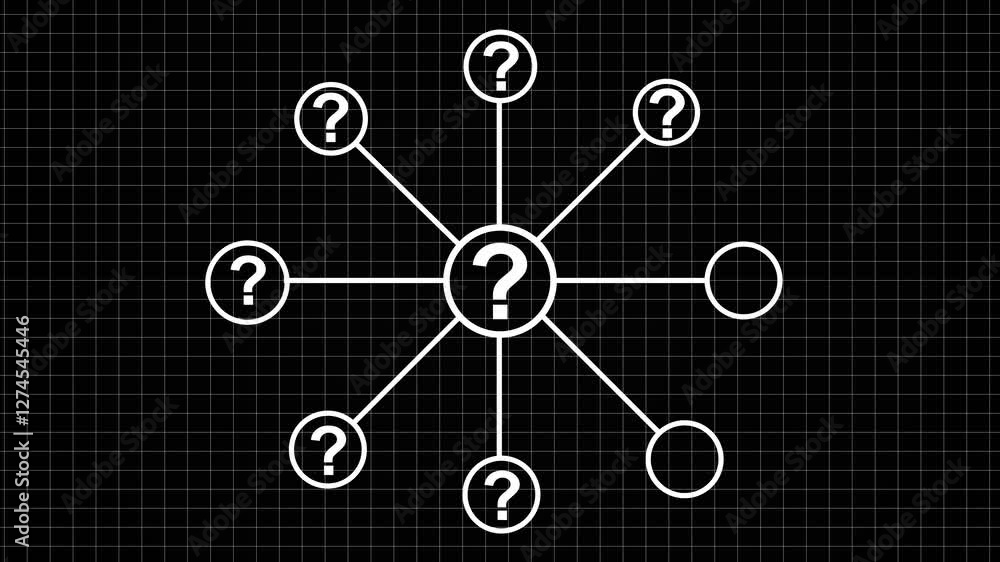 Poster business question mark icon animation. question mark for creative thinking idea and problem solving 