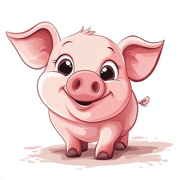 A cute cartoon pig 