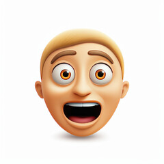 Fototapeta premium Vibrant Yellow Emoji Face: Joyful Cartoon Smiles and Surprised Expressions for Digital Social Media