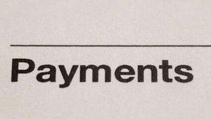 Payments section of a document, highlighting financial transactions and obligations. Business and...