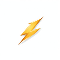 Dynamic Lightning Bolt Icon: Vibrant Yellow Energy Symbol and Electric Power Illustration with Modern Design Elements
