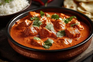 Delight in the rich flavors of Murgh Makhani, also known as Butter Chicken Tikka Masala.