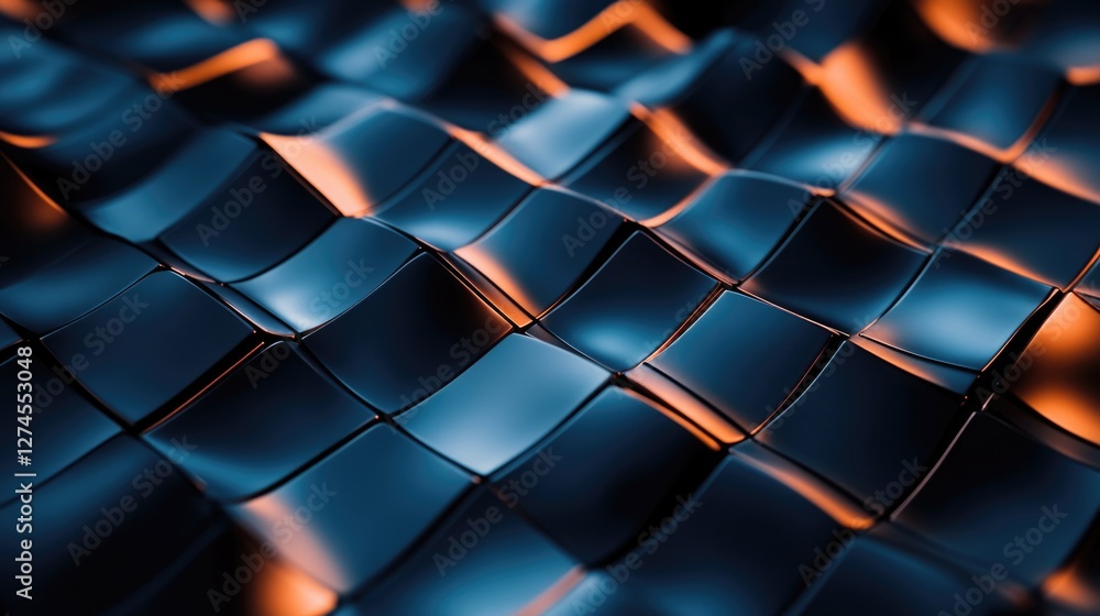 Poster close-up of metallic textured fabric with reflective patterns, captured with high resolution.